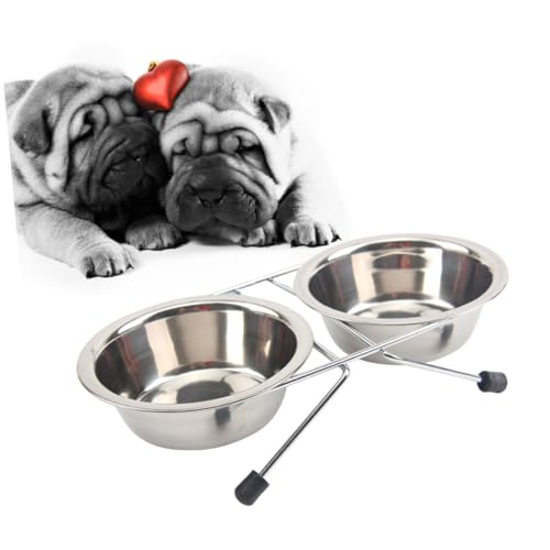 DRESSOOS Stainless Steel inoxlm näpfe für Katzen Dog Bowls gleitschutz Futternapf Hundefutter und Wassernäpfe Futter- und Wassernäpfe für Haustiere Rostfreier Stahl Wasserschale Zubringer von DRESSOOS