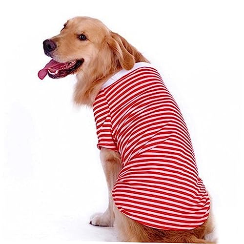 DRESSOOS Hundekleidung Für Große Rassen Gestreifte Weste Husky Bequem Atmungsaktiv Partykleidung von DRESSOOS