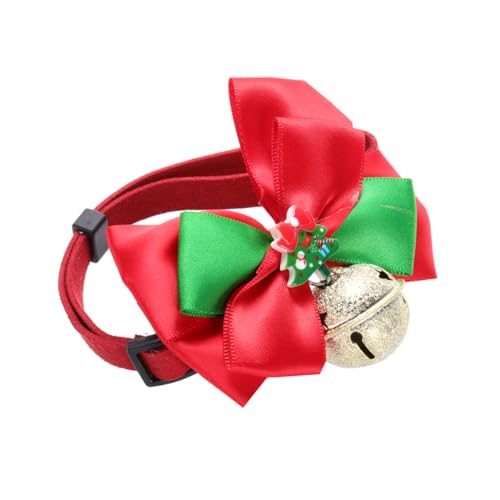 DRESSOOS Glockenhalsband für Haustiere Weihnachts-Haustierhalsband Verstellbares Haustierhalsband Welpenhalsband Haustier Glocke Fliege welpen zubehör Hund Fliege weihnachtshundehalsband von DRESSOOS