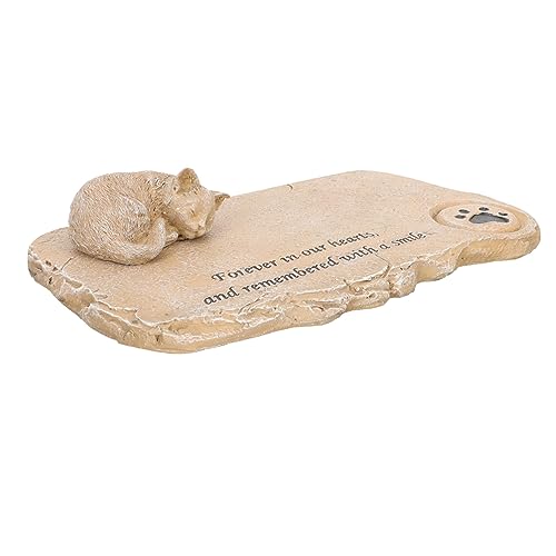 DRESSOOS Gedenkgrabstein-Ornamente Katzenstatuen für den Innen- und Gartenbereich Gedenktafeln für Haustiere Katze von DRESSOOS
