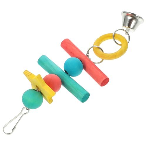 DRESSOOS Hängendes Vogelspielzeug Aus Holz Für Papageien Buntes Langlebiges Kauspielzeug Für Kleine Vögel Für Vogelkäfige Dekoratives Element von DRESSOOS