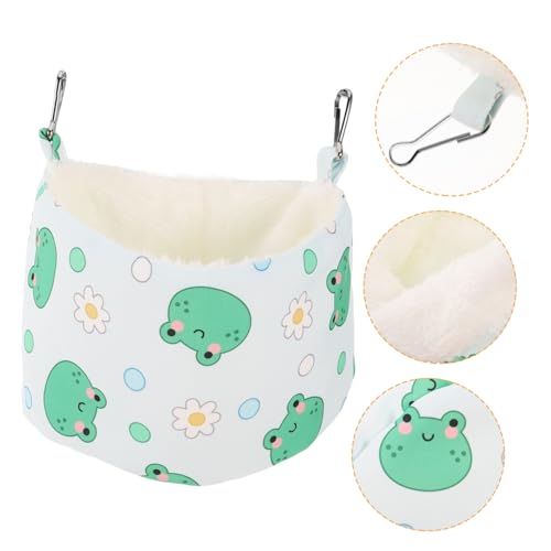 DRESSOOS Hamsterhaus Hamster Baumwollnest frettchenbett Hamster-hängematte Schlafsack Hängendes Hamsterbett Hamster-Accessoire verdicken schlafendes Nest warmes Bett Zubehör Frosch Stoff von DRESSOOS