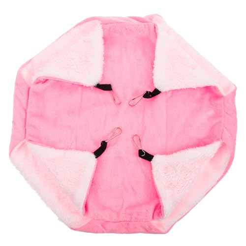 DRESSOOS Hamster Hängematte Schlafsack Zartes Meerschweinchenbett Meerschweinchen Bett Haustierkäfig-hängematte Dekorative Hamster-hängematte Kleintierhängematte Rattenvorräte Rosa Flanell von DRESSOOS