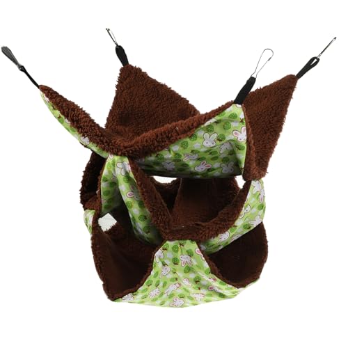 DRESSOOS Hängematte Für Hamster Gemütliches Plüschiges Schlafnest Für Kleine Haustiere Dreischichtige Hängende Konstruktion Für Winter Jahreszeiten Sicher Und Bequem Für Spiel Und von DRESSOOS