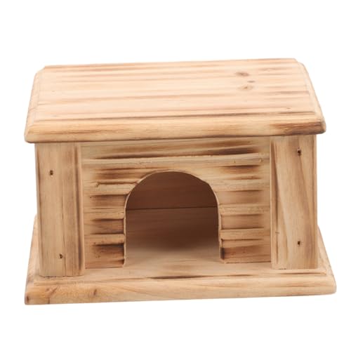 DRESSOOS Hamsterhütte Käfig Hamsterhaus Haustiernest Aus Holz Mäusehaus Haustier Holznest Meerschweinchenhütte Hamster Versteckt Nest Kleines Tierhaus Aus Holz Haustierhaus Hölzern Mini von DRESSOOS