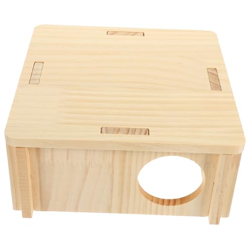 DRESSOOS Gehege Für Kleintiere Handgewebtes Hamster Hamsterversteck Hiding Cabin Für Meerschweinchen Und Nagetiere Natürliche Holzstruktur Für Sicheres Versteck Und Spielplatz Ideales Käfigzubehör Für von DRESSOOS