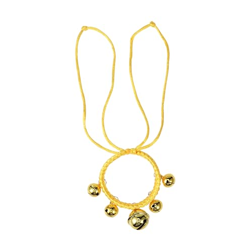 DRESSOOS Handgewebtes Halsband Für Hunde Mit Verstellbarem Design Und Stilvollem Glockenanhänger Gelb Für Haustiere Beim Spaziergang Und Sport Im Freien DRESSOOS Handgewebtes Halsband Für Hunde Mit Verstellbarem Design Und Stilvollem Glockenanhänger Gelb Für Haustiere Beim Spaziergang Und Sport Im Freien von DRESSOOS