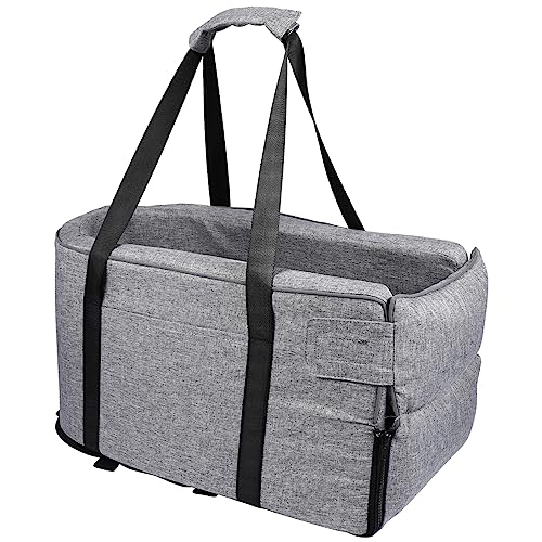 DRESSOOS Auto Haustierbett Haustier Autositz Für Mittelkonsole Autositzerhöhung Mit Griffen Reisezubehör Auto Hundesitz Für Kleine Bequem Und Sicher von DRESSOOS