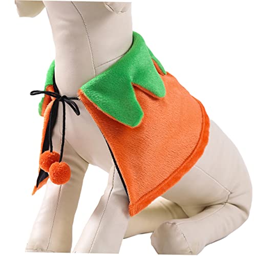 DRESSOOS Haustier-Halloween-Mantel Kürbis Haustierkostü Großes Hundeweihnachtskostü Halloween-Dekorationen Im Freien Hundeperücke Maske Halloween-Haustier Züchten Orange Kurzer Plüsch von DRESSOOS