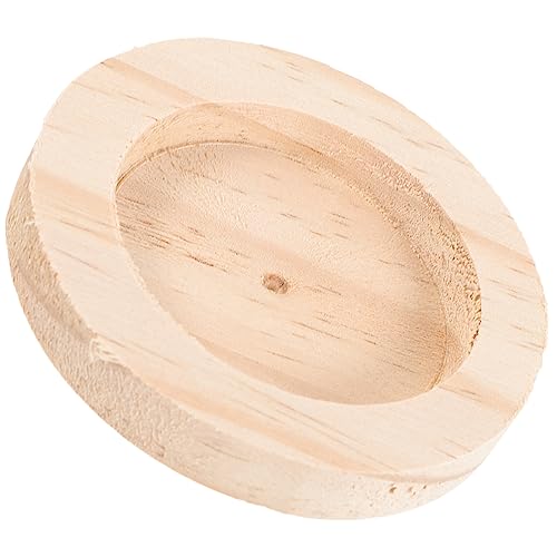 DRESSOOS Kleintier Futterschale Aus Holz rutschfeste Futter Und Wasserschale Für Hamster Meerschweinchen Und Andere Kleine Tiere Leicht Zu Reinigen Und Rundes Design von DRESSOOS