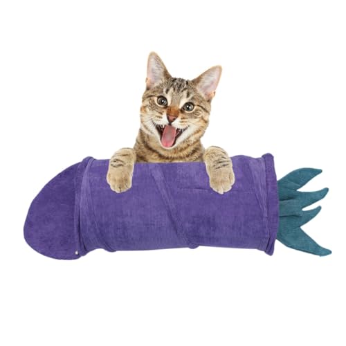 DRESSOOS Katzenbett-Zelt Kätzchen-Tunnelbett faltbares Design Haustierspielzeug Katzentunnel Katzennest Bett Auberginenmuster DRESSOOS Katzenbett-Zelt Kätzchen-Tunnelbett faltbares Design Haustierspielzeug Katzentunnel Katzennest Bett Auberginenmuster von DRESSOOS