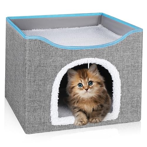 DRESSOOS Katzen Schlafplatz Faltbares Katzenhaus Für Drinnen Gemütlicher Katzenschlafplatz Aus Doppelschichtiges Graues Katzenbett Für Indoor Katzen Katzen Essentials Für EIN Angenehmes DRESSOOS Katzen Schlafplatz Faltbares Katzenhaus Für Drinnen Gemütlicher Katzenschlafplatz Aus Doppelschichtiges Graues Katzenbett Für Indoor Katzen Katzen Essentials Für EIN Angenehmes von DRESSOOS