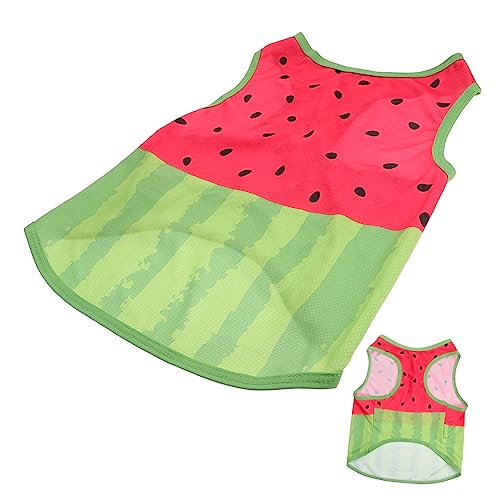 DRESSOOS Kühlweste für den Sommer mit Wassermelonenmuster für Haustiere Weste für große Hunde Kühlende Eisweste Kühlkleidung für Haustiere Wassermelonen-Welpen-T-Shirt von DRESSOOS