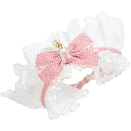DRESSOOS Entzückendes Schleifenhalsband Für Welpen Und Kätzchen Verstellbares Hunde- Und Katzenhalsband Mit Dekorativer Spitze Für Besondere Anlässe von DRESSOOS