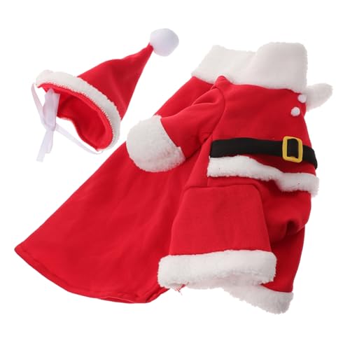 DRESSOOS Haustier-weihnachtsmantel Hunde-Weihnachtspullover Anzug Mantel Weihnachtsmann-kostüm Für Haustiere Party-hundetuch Weihnachts-hundepullover Hundeanzug Blazer Rot Kleidung Bichon von DRESSOOS