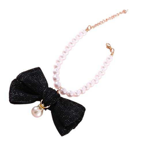 DRESSOOS Perle Haustierhalsband Hunde hundekragen Hundezubehör Tragbares Kätzchenhalsband Medaillon Strasssteine Katzenbedarf abriebfestes Welpenhalsband Hochzeit Halskette Krawatte von DRESSOOS