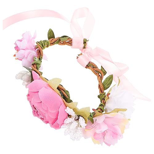 DRESSOOS Haustierhalsband Floraler Halsreif Haustierzubehör Feengirlande Zierliche Halsketten Türdekoration Welpenzubehör Halskette Außendekoration Stoff Niedlich Blumen von DRESSOOS