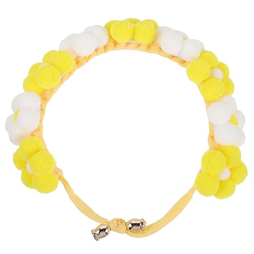 DRESSOOS Haustierhalsband Lovely kuschelig Niedlich Stilvoll mittelgroßes Hundehalsband süßes Hundehalsband Blumen hundehalsband Haustier-Krawatte Haarball schmücken Halskragen Zubehör Garn von DRESSOOS