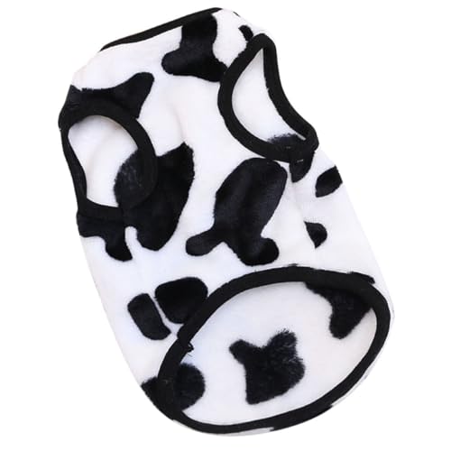 DRESSOOS Hundeweste Mantel Warmes Fleecematerial Kuhdruckdesign Haustierweste Hundekleidung Gemütliche Passform von DRESSOOS