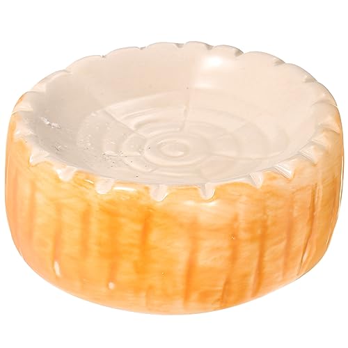 DRESSOOS Haustiernapf Weidenkorb Futterspender Wassernapf für Kaninchen Katzennäpfe Rattenschüssel für den Haushalt pet Bowl keramikschüsseln Kätzchen Schüssel Chinchilla-Schüssel Orange von DRESSOOS
