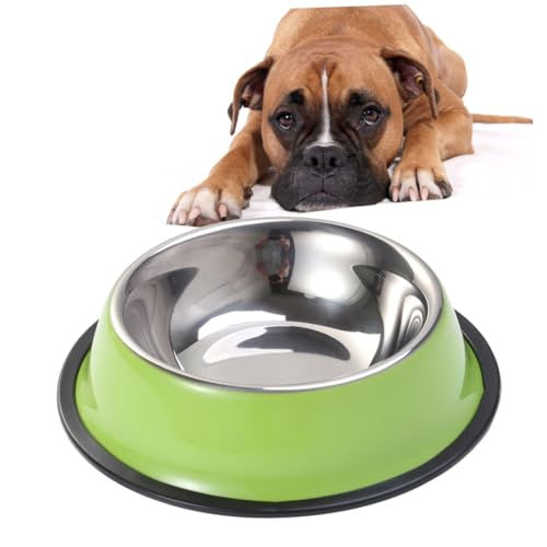 DRESSOOS Hundenapf Mit Rutschfester Gummibasis Für Futter Und Wasser Für Hunde Katzen Und Grünes Design Kratzfest Und Geräuscharm von DRESSOOS