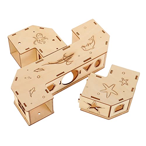 DRESSOOS Hamsterspielzeug Und Tunnel Trainingsspielzeug Für Haustiere Natürlicher Hamstertunnel Aus Holz Sicher Für Die Spielzeit Ihres Haustieres von DRESSOOS