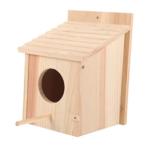 DRESSOOS Holz Vogelhaus für Kleine Vögel Nistkasten mit Hängender Aufhängung Kreative Futterstation für Wildvögel im Garten Naturfarbe DRESSOOS Holz Vogelhaus für Kleine Vögel Nistkasten mit Hängender Aufhängung Kreative Futterstation für Wildvögel im Garten Naturfarbe von DRESSOOS