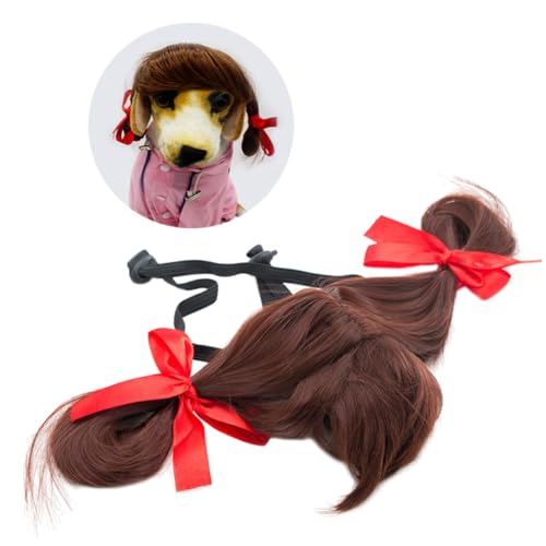 DRESSOOS Hund Cosplay Perücke Perücken Heimtierbedarf Tiara Hund Verkleiden Hund Lustige Perücke Haustier Lustige Perücke Hund Perücke Haustier Hund von DRESSOOS