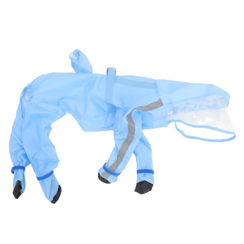 DRESSOOS Hundeponcho Regenmantel für Hunde Ganzfußabdeckung atmungsaktiv Blau M für Outdoor-Aktivitäten von DRESSOOS