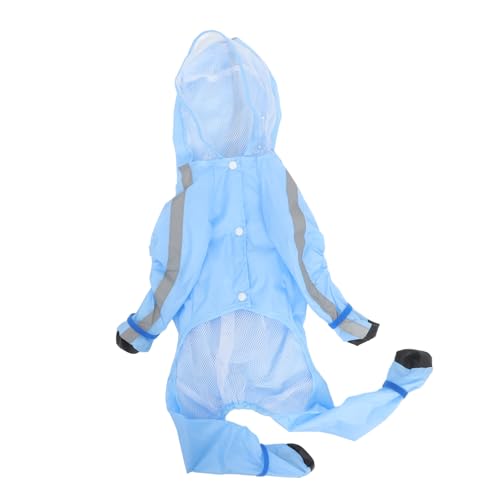 DRESSOOS Hund Regenmantel Regenjacke Kühlweste Für Haustiere Hündchen Haube Hetzen Regenmantel Auto Regenjacke Für Haustiere Vlies Hunde Haustierbedarf Dackel Rassen Sky-Blue Polyester-TAFT von DRESSOOS