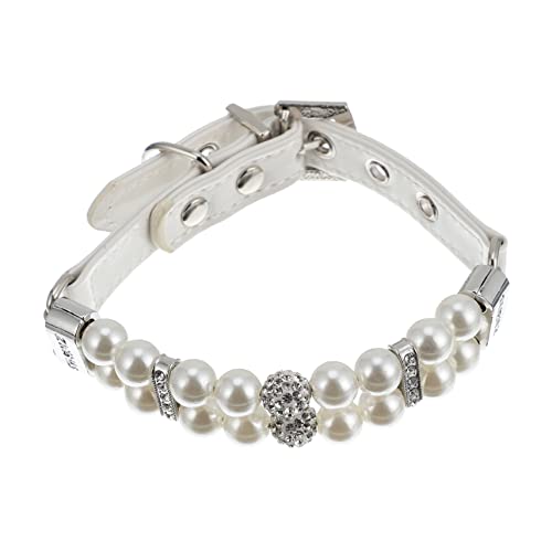 DRESSOOS Verstellbarer Gürtel Hund perlenhalsband Halsband mit Leine kleine Hundehalsbänder Perlenkette eine Halskette aus Kunstperlen für Haustiere aus Katzenimitationsperlen der Hund Pu DRESSOOS Verstellbarer Gürtel Hund perlenhalsband Halsband mit Leine kleine Hundehalsbänder Perlenkette eine Halskette aus Kunstperlen für Haustiere aus Katzenimitationsperlen der Hund Pu von DRESSOOS
