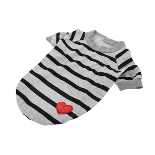 DRESSOOS Hunde-t-Shirt Atmungsaktives Haustier-Shirt Für Welpenkleidung Gestreiftes Hunde-Shirt Bequeme Und Tragbare Hundekleidung Größe Xs von DRESSOOS