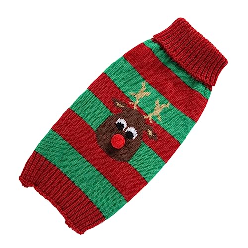 DRESSOOS Hundekleidung Weihnachtskostüme Für Hunde Strickpullover Hunde-Outfit Hundepullover Für Kleine Hunde Wintermäntel Für Hunde Weihnachtshundeoutfit Welpenpullover Neu Rot von DRESSOOS