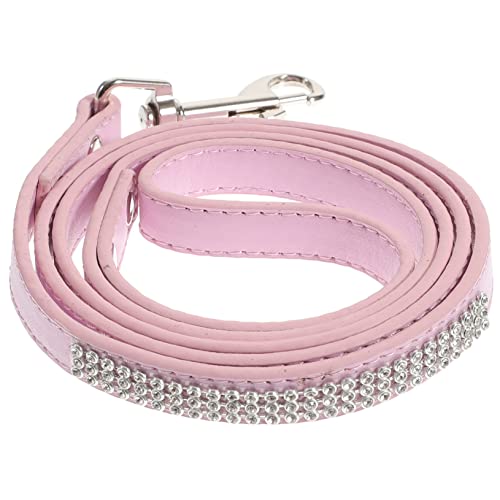 DRESSOOS Hundeleine Aus Pu-Leder Mit Strass-Nieten Glitzernd Für Katzen Und Hunde Flexibel Für Den Täglichen Gebrauch von DRESSOOS