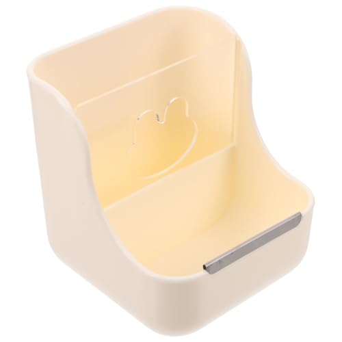 DRESSOOS Meerschwein Kaninchengrasbecken Katzenfutterspender Automatisch Coop Liner Frettchen Hühnerstall Hasen Heuraufe Hasen Heuhalter Kleintierbedarf Kleines Haustierregal Lagerregal Plastik Beige von DRESSOOS