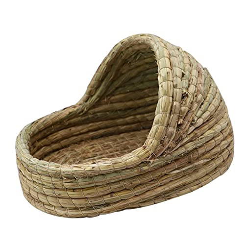 DRESSOOS Kaninchennest, Hamster Grasbett, Hamsterhaus, Haustierhöhle, Zwerghamster, Meerschweinchenhäuser, Hamsterversteck, Rennmaushaus, Gewebtes Nest Für Hamster, Hasenhaus, von DRESSOOS