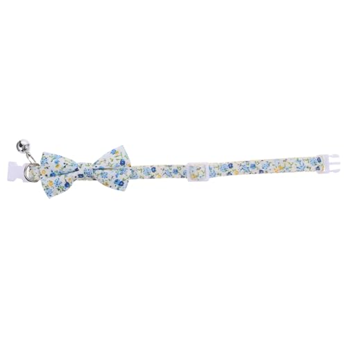 DRESSOOS Cat Collar Mit Abnehmbarer Fliege Und Glocke Verstellbares Katzenhalsband Für Partys Und Feiertage Adorable Design Mit Blumenmuster von DRESSOOS