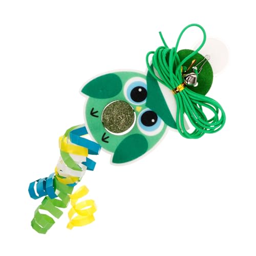 DRESSOOS Katzenspielzeug Katzentür Katze Hängematte Automatisches Katzenspielzeug Katzenrad Tür Katzenrätsel Kätzchen Katze Katzenhöhle Glocke Katzenspielzeugstäbe Green Filzstoff von DRESSOOS
