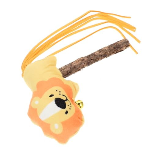 DRESSOOS Katzenspielzeug Mit Holzgriff Interaktiver Katzenquasten-Teaser-Stick Für Katzenunterhaltung von DRESSOOS