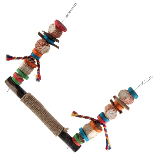 DRESSOOS Papageien Spielzeug aus Holz mit Futtersuche Hängendes Kauspielzeug für Vögel Beißspielzeug für Papageienkäfige Vogelspielzeug Kauen und Beschäftigen von DRESSOOS