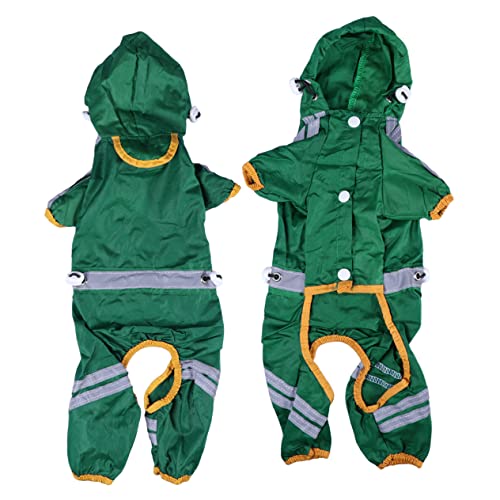 DRESSOOS Kleiner Hund Regenmantel Wasserdichter Hunde Regenhoodie mit Reflektierenden Elementen für Kleine Hunde und Welpen S Dunkelgrün für Bequeme Passform und Stylisches Design DRESSOOS Kleiner Hund Regenmantel Wasserdichter Hunde Regenhoodie mit Reflektierenden Elementen für Kleine Hunde und Welpen S Dunkelgrün für Bequeme Passform und Stylisches Design von DRESSOOS