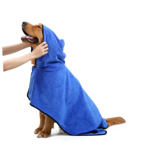 DRESSOOS Haustierhandtuch Bademantel Hundebadetuch Klebeband Schnelltrocknend Größe M von DRESSOOS