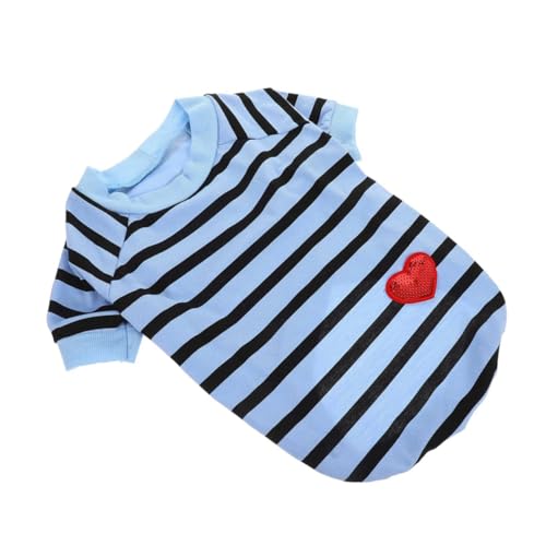 DRESSOOS Hundeshirt Für Kleine Hunde Aus Atmungsaktiver Baumwolle Gestreiftes T-Shirt Für Welpen Sommeroutfit Für Haustiere Xs Leicht Und Bequem von DRESSOOS