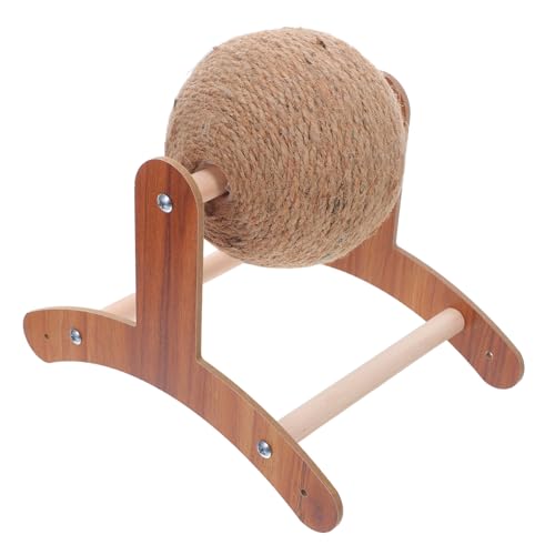 DRESSOOS Sisal-kratzball Für Katzen Mit Holzständer Interaktives Katzenspielzeug Zum Krallenwetzen Natürlicher Beschäftigungskratzball Für Haustiere von DRESSOOS