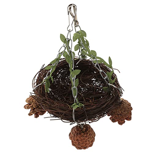 DRESSOOS Hängendes Rattan-vogelnest Kleines Bis Großes Nest Für Papageienkäfig Natürliches Vogelspielzeug DIY-vogelhaus Sitzstange Und Kauspielzeug Für Vögel von DRESSOOS