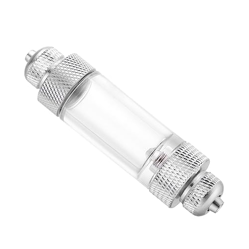 DRESSOOS Wasser Aquarium Co2 Blasenzähler Doppelter Rückschlagzähler Diffusor Einfache Installation Silber Aquarium Zubehör von DRESSOOS