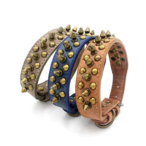DRESSOOS Verstellbares Hundehalsband mit Runden Nägeln Nieten für Den Hals Von Hunden Donut M Heimtierbedarf von DRESSOOS