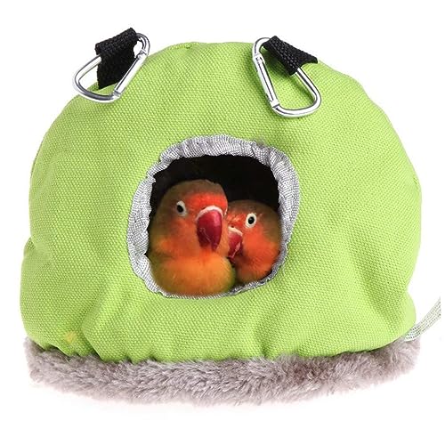 DRESSOOS Vogelhaus Für Kleine Haustiere Winterfestes Warmes Vogelnest Aus Hängende Hängematte Für Kanarienvögel Und Wellensittiche Grün Klein Für Kalte Nächte von DRESSOOS