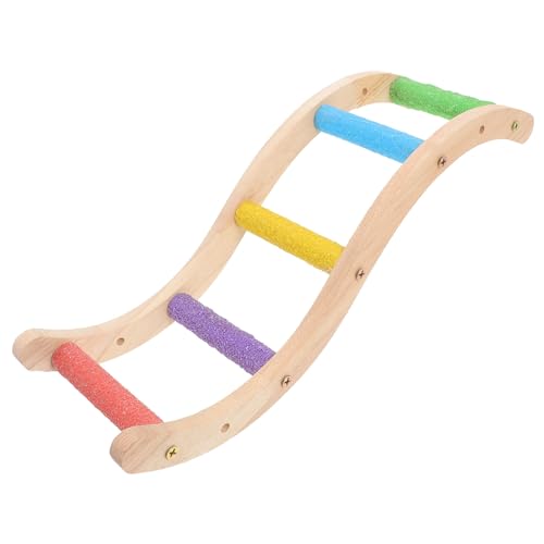 DRESSOOS Lustiges Vogelleiter-Spielzeug Papageien-Schleifleiter für Vögel Vogel-Trainingsleiter Papageienleiter für den Käfig sicheres Holzspielzeug von DRESSOOS