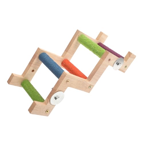 DRESSOOS Holz Vogelspielzeug Kletterleiter Für Wellensittiche Kreatives Kletterspielzeug Sicheres Und Langlebiges Design Für Papageien Und Kleintiere Fördert Spiel Und Bewegung Im Käfig von DRESSOOS